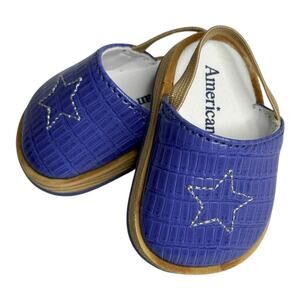 American Girl Doll Shoes Starflower Outfit Clogs Purple Silver Star Faux Leather